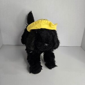 Curto Toy Plush Jake The Salty Dog Cafe Black Dog Yellow Hat Red Bandana